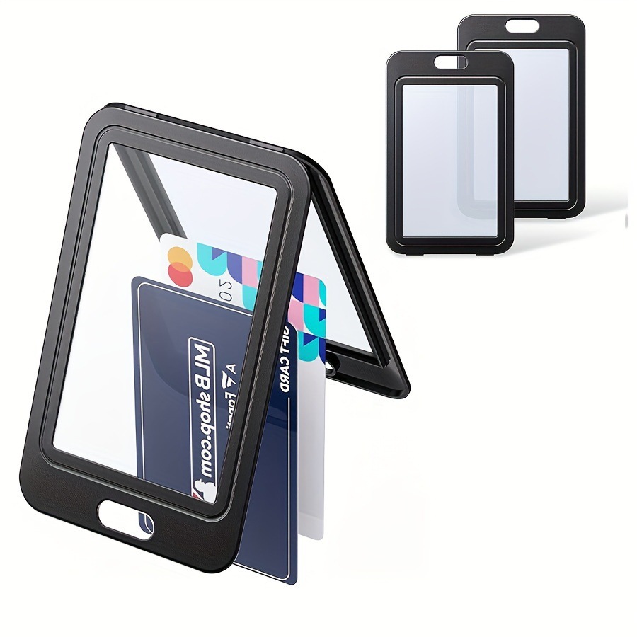 Jinwang Double-sided transparent ID card holders in multiple colors in stock, exclusively for export. Wholesale of ABS plastic ID card holders pic 4