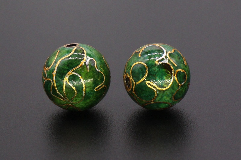 Traditional copper-based cloisonne enamel jewelry accessory beads, cloisonne multi-specification polished round beads pic 30