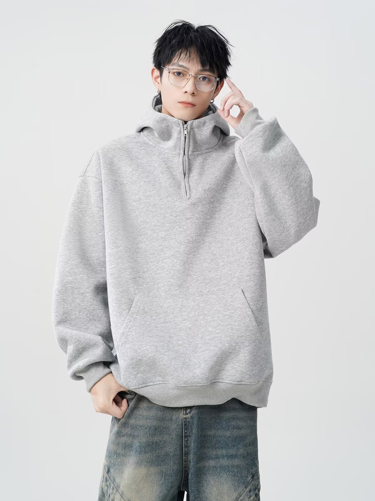  oversize casual versatile top fashion men's hoodie详情23