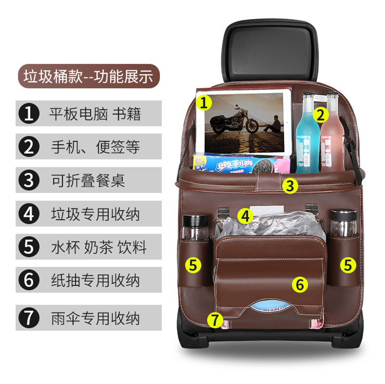 汽车座椅后背收纳袋挂袋车载儿童餐桌椅背多功能置物袋储物收纳包详情5