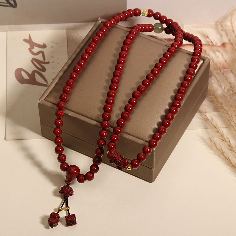 新中式多层朱砂手链项链女轻奢小众精致高级感貔貅手串本命年礼物详情6