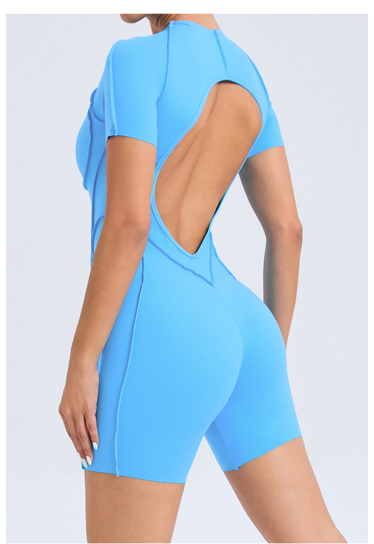 European and American three-dimensional aesthetic sports one-piece yoga suit, one-piece tight short-sleeved backless one-piece fitness suit 50310 pic 23