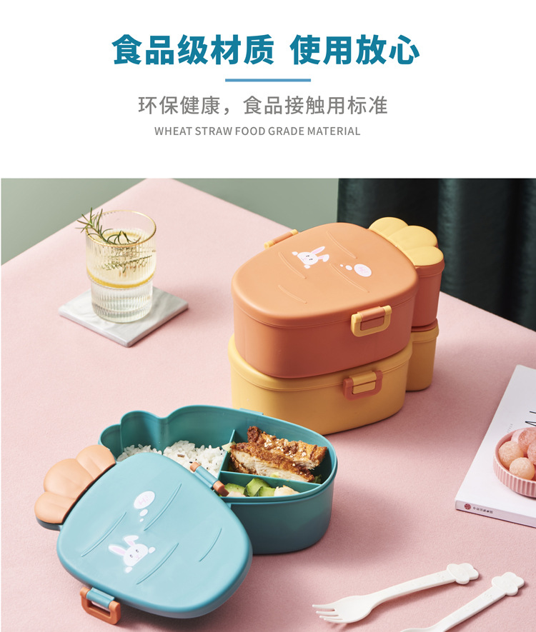 儿童饭盒便携分格可微波炉加热餐盒户外露营野餐盒礼品学生便当盒详情5
