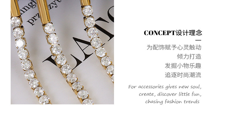 法式choker夸张U形耳环镶嵌锆石设计耳饰钛钢镀18K金饰品配饰女详情28