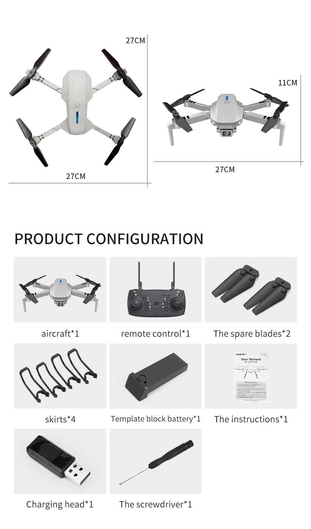 Cross-border bestseller Drone: High-definition aerial photography remote control aircraft, ultra-long endurance quadcopter toy e88 drone pic 14