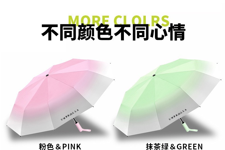 渐变色40骨全自动雨伞男士大号晴雨两用太阳伞批发定制防晒遮阳伞详情11