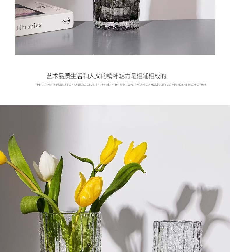 网红冰川纹花瓶ins风极冻花瓶家用客厅餐厅摆件插花干花瓶批发详情7