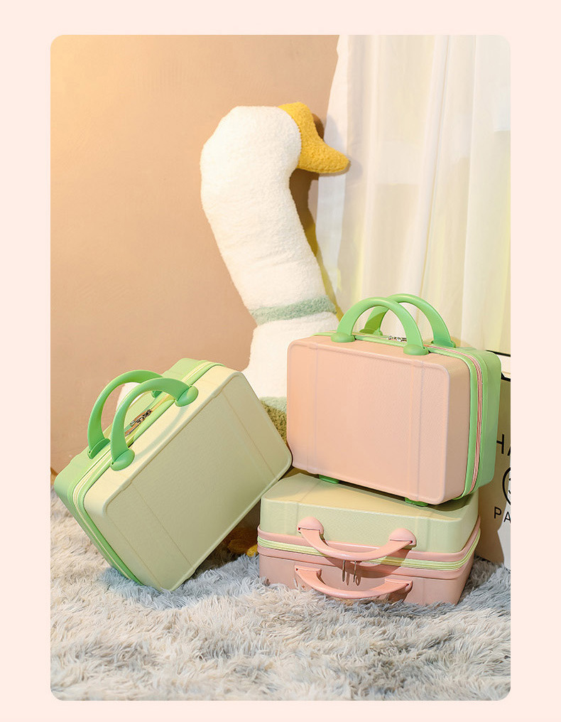 高颜值小清新14寸行李箱节日礼盒装伴手礼糖果色迷你手提箱化妆箱详情16