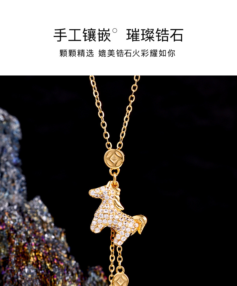 马上有钱流苏项链高级感轻奢时尚气质百搭2026新款微镶锆石锁骨链详情3