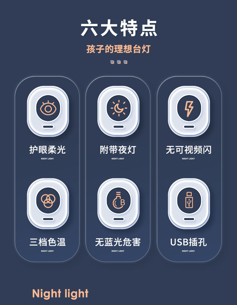 Xiaomi Youpin Home eye-protecting desk lamp, student reading desk, bedside multi-functional desk lamp with socket pic 3