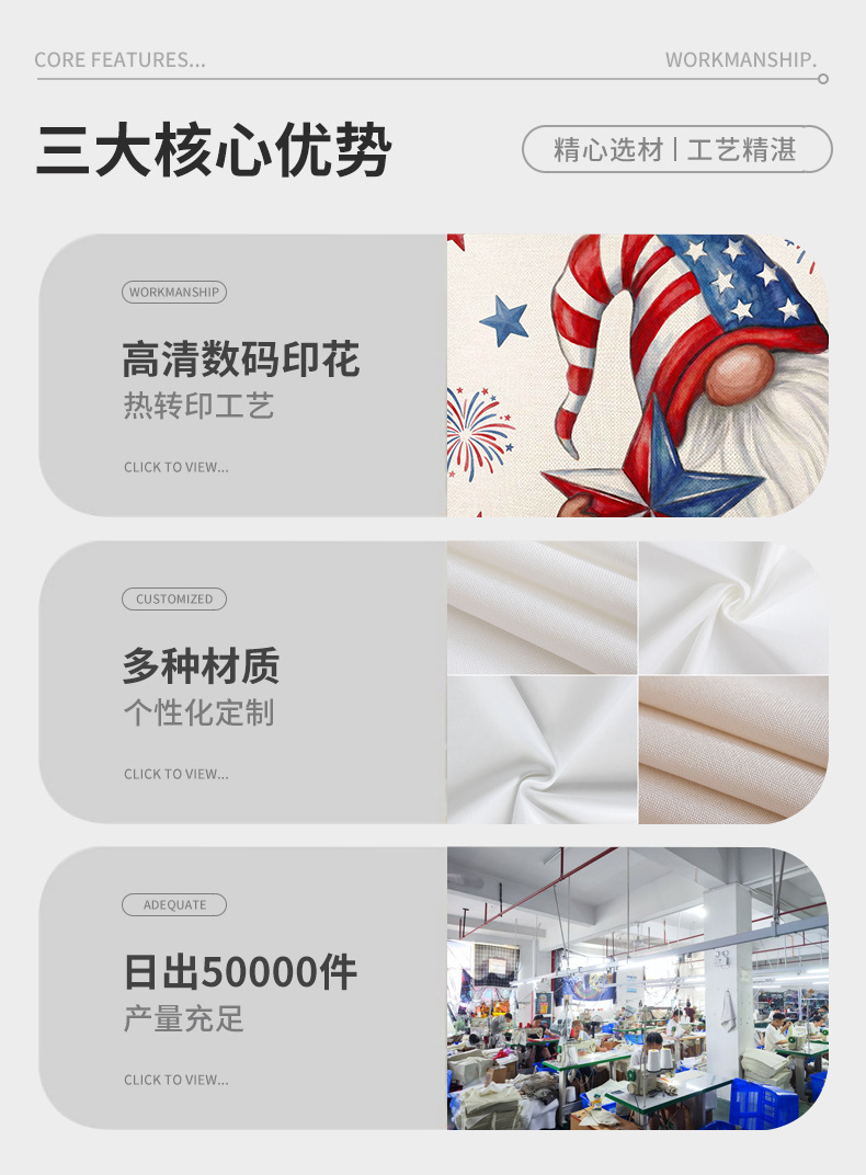 Customized Independence Day pillowcase wholesale for the 250th anniversary of the United States 2026 cross-border sofa cushion cover pic 3