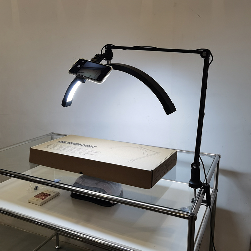 长臂美甲灯 美容院冷光纹绣灯桌面补光纹眉u型弧形 美容立式灯详情4