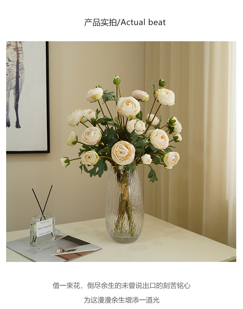仿真3枝扎束洋牡丹9头小清新家居装饰插花摄影道具毛线花批发工艺品创意礼品详情19