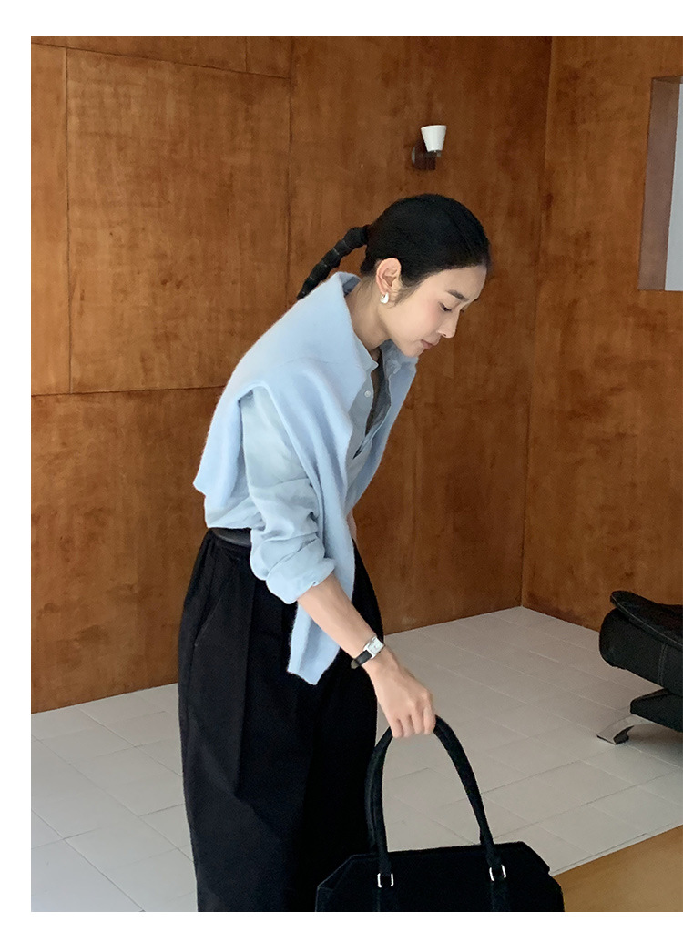 clean 慵懒舒适亚麻衬衣女2025十三行春季新款韩版时装衬衫 52271详情13