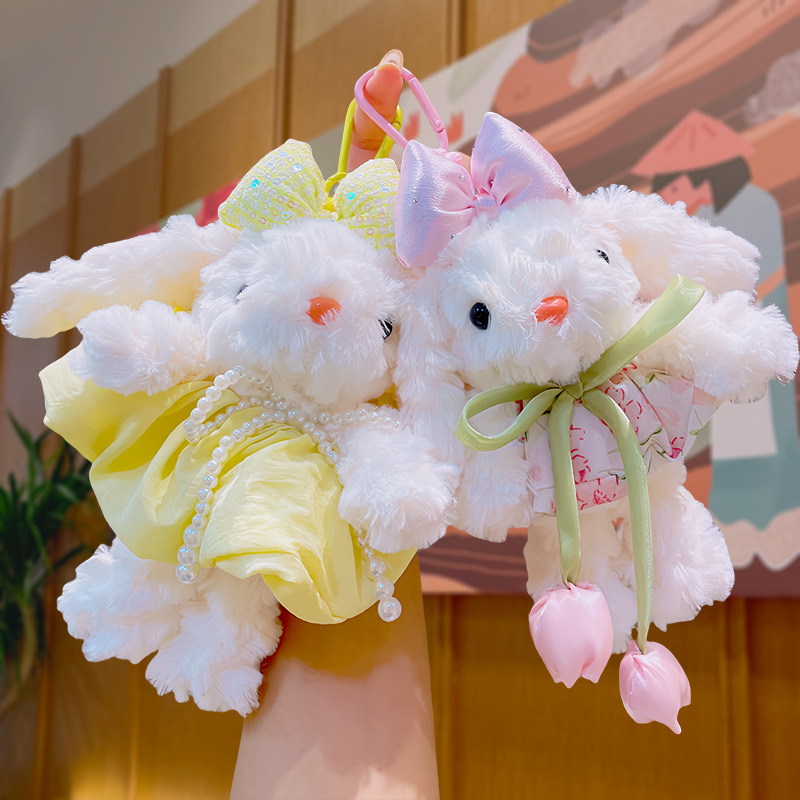 Wholesale of new flip-flop rabbit bag pendants, cartoon plush cute dolls, keychains, pendants and small gifts pic 2