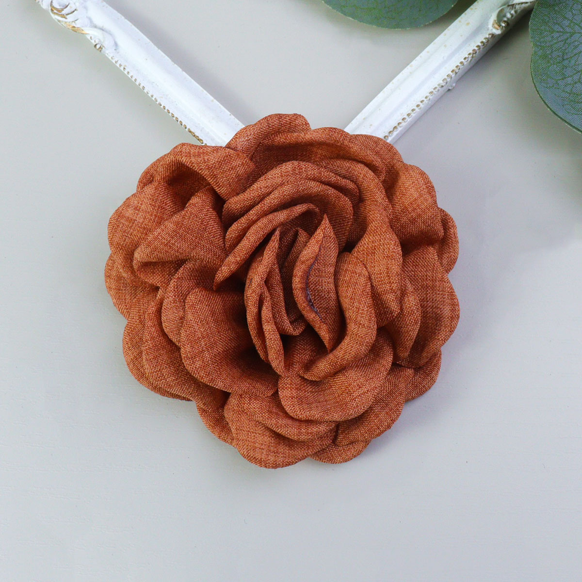 麻布花caro同款玫瑰花立体山茶花服装辅料DIY头花手机壳配饰百搭详情11