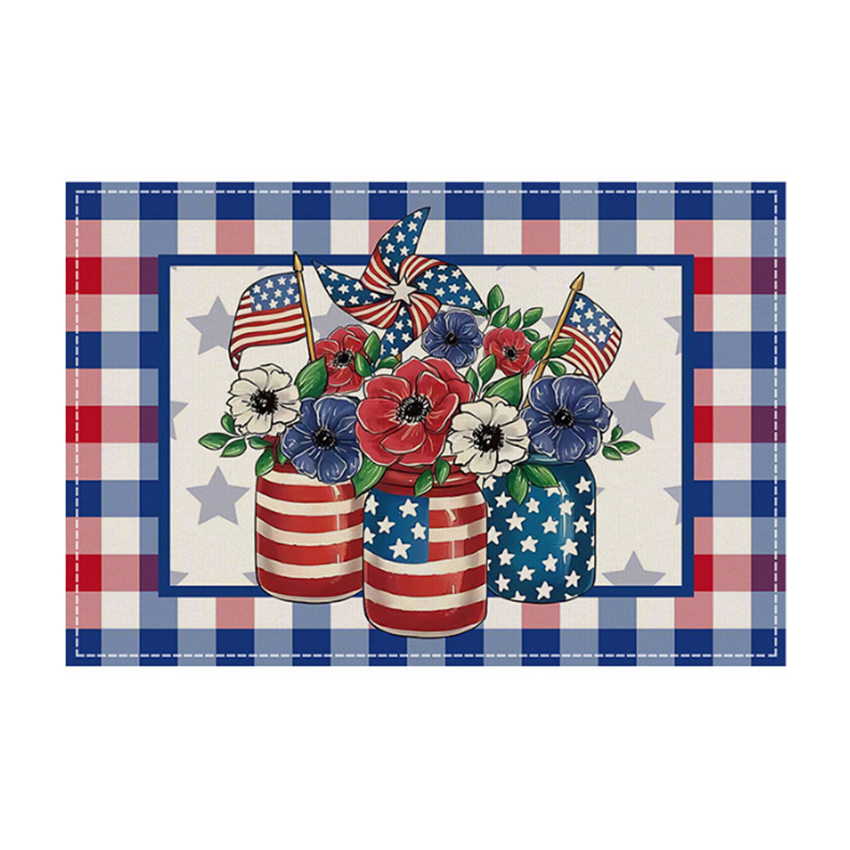 国潮跨境印花餐桌垫家居独立日餐巾装饰节日餐盘垫隔热垫杯垫详情5