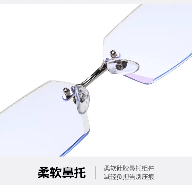 New fashionable business frameless anti-blue light reading glasses, luxurious diamond-encrusted, high-definition eye-protecting flat light glasses for mobile phones and computers pic 10
