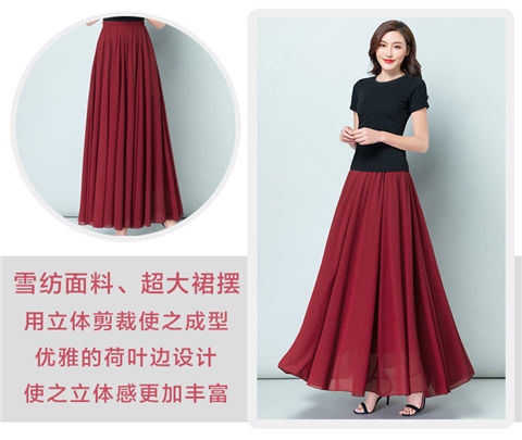 New fashionable, bright red MIDI dress for summer and spring, high-waisted and slimming, chiffon MIDI dress, mid-length beach style pic 13