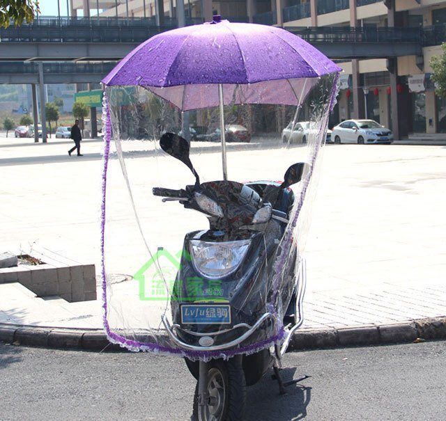 电动车挡雨帘电瓶车遮阳伞雨披摩托车伞雨披踏板车挡风雨帘雨披详情4