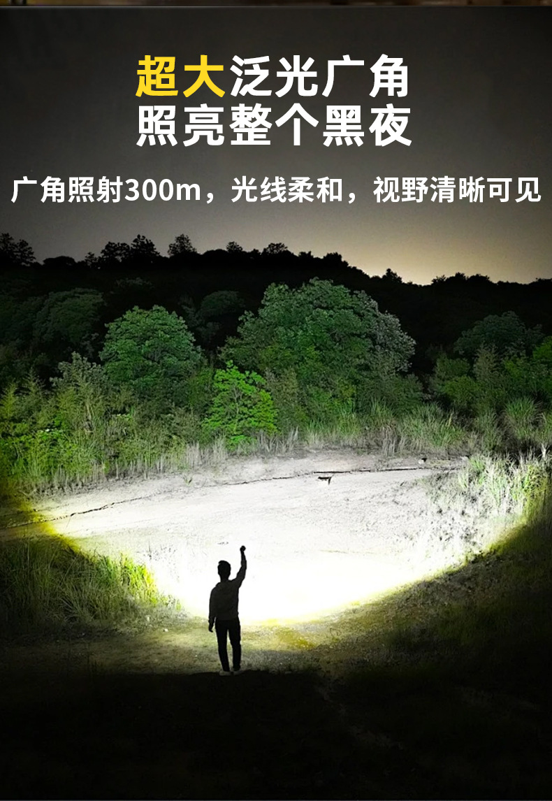 Wholesale of cross-border high-power long-range laser cannon flashlight charging LED strong light clear laser portable lamp pic 3