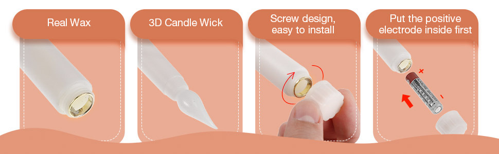 跨境无烟仿真长杆蜡烛 led发光白色聚会家居装饰长杆锥形发光蜡烛详情8