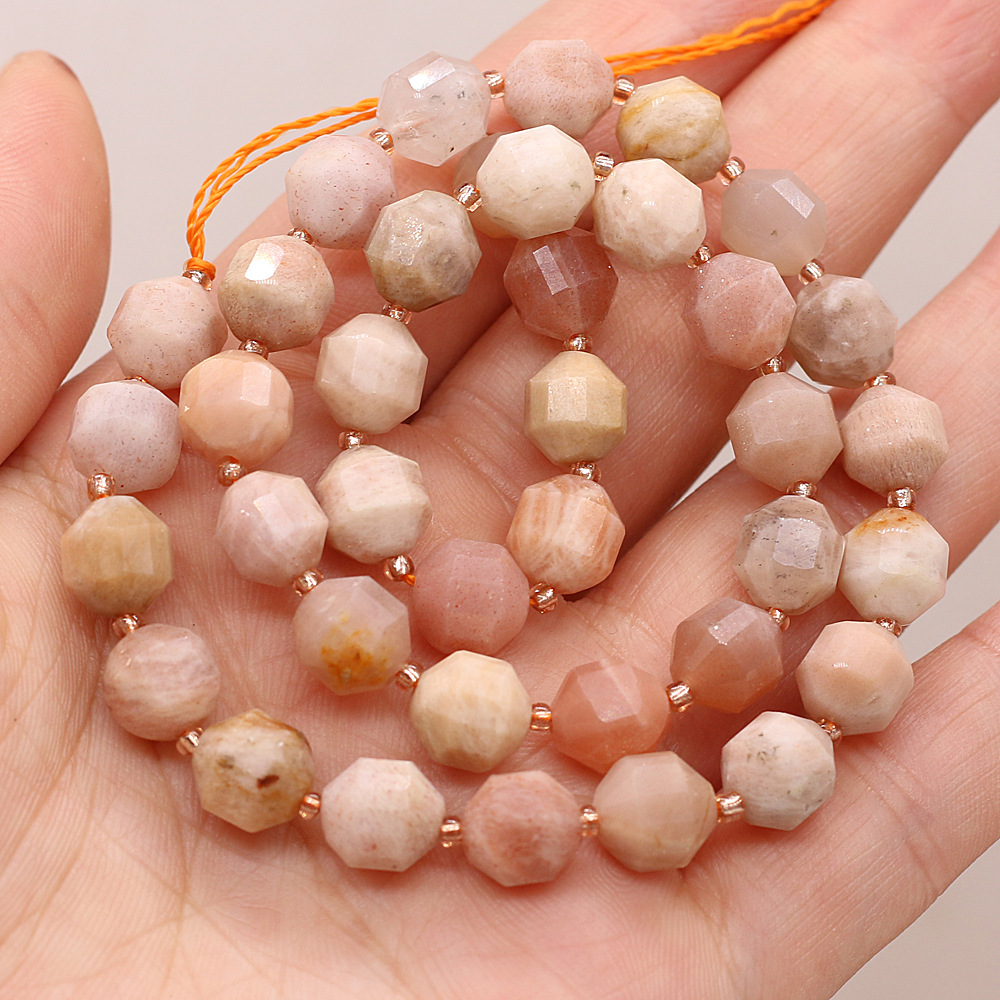 Wholesale of natural rose quartz rough stone cut surface bucket beads, crystal agate, diy jewelry accessories, semi-finished products, handcrafted beads pic 10