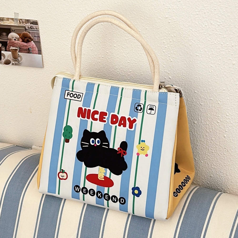 Original high-appearancy-level cute lunch box bag for office workers and students, hand-held aluminum foil insulated lunch box bag, large-capacity bento bag pic 51