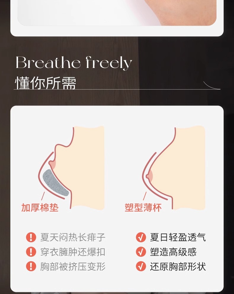日本无痕内衣女半杯薄款防下垂聚拢文胸罩小胸光面无钢圈上托抹胸详情6