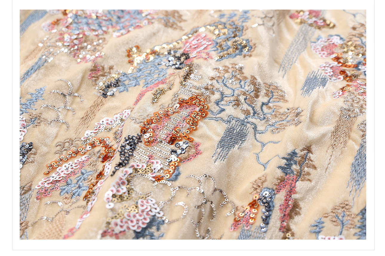 New Chinese-style top for women in the autumn and winter of 2025, featuring a heavy sequined embroidery design on cotton-padded jackets pic 18