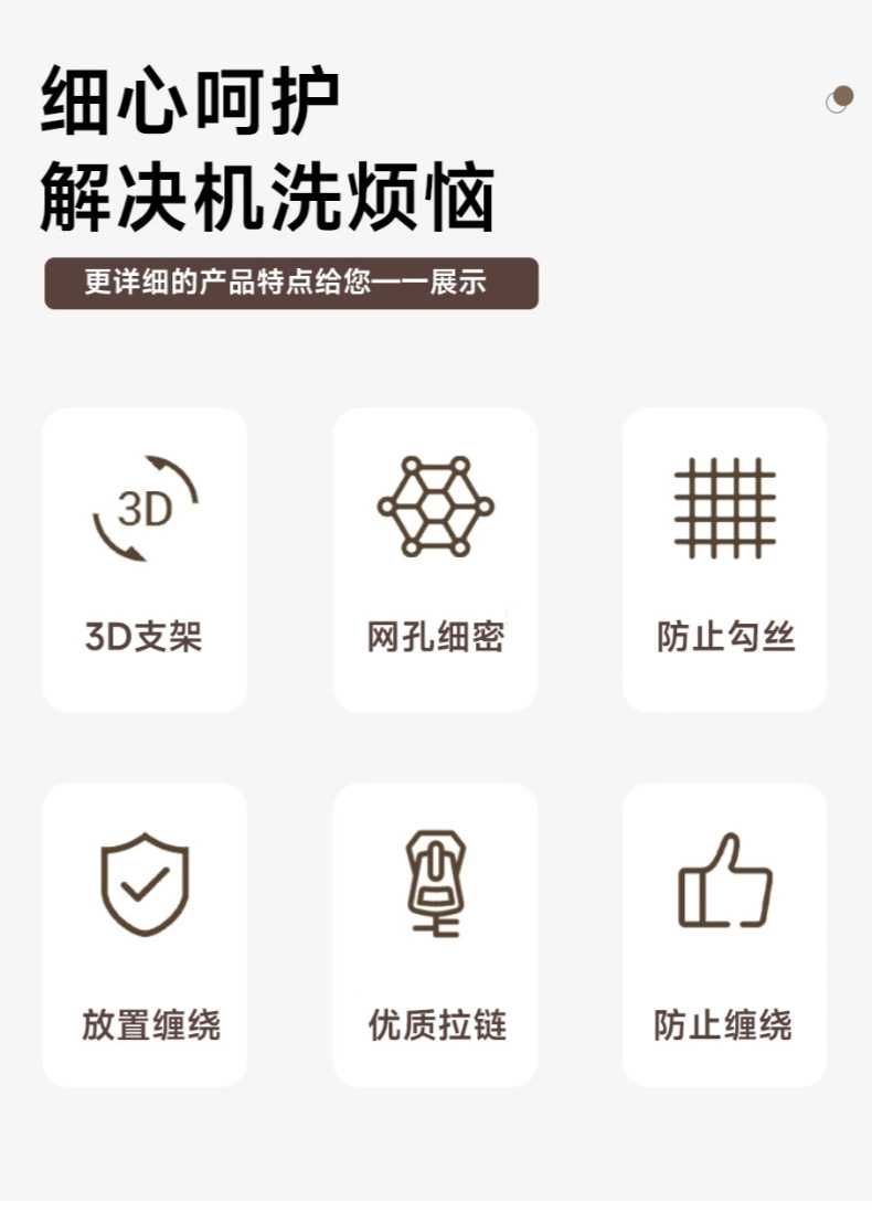 升级洗衣袋贝壳形大容量洗护袋洗衣网袋三角挂袋洗衣机专用防变形详情3