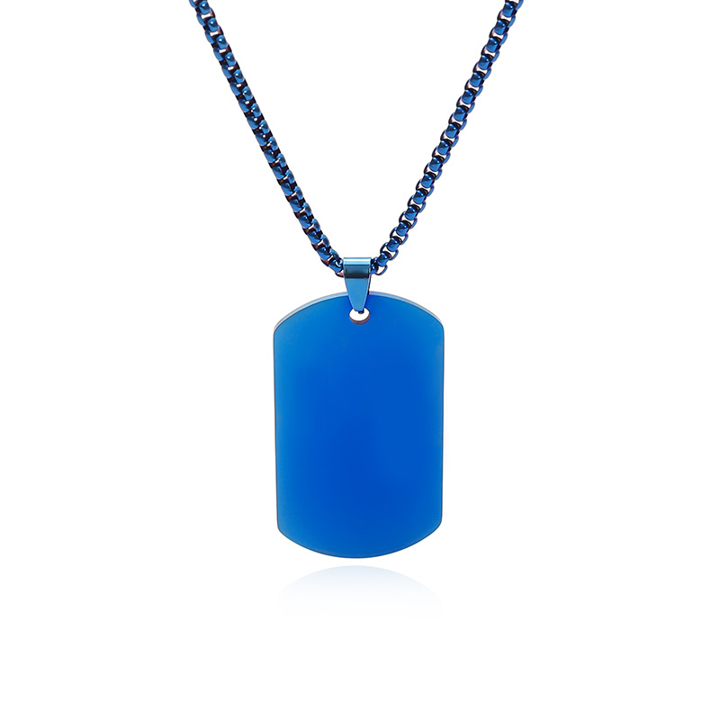 Cross-border European and American stainless steel military brand necklaces, laser engraving blank material manufacturer wholesale metal pendants pic 3