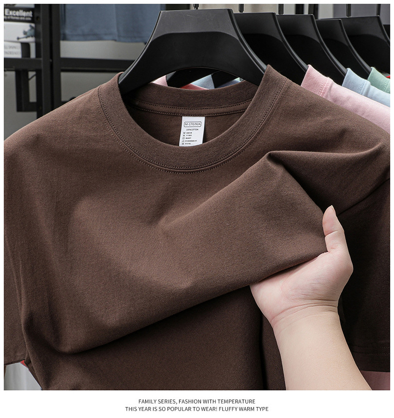 2025夏季新款7A抗菌透气男士短袖t恤14色230克纯棉圆领休闲T恤男详情31