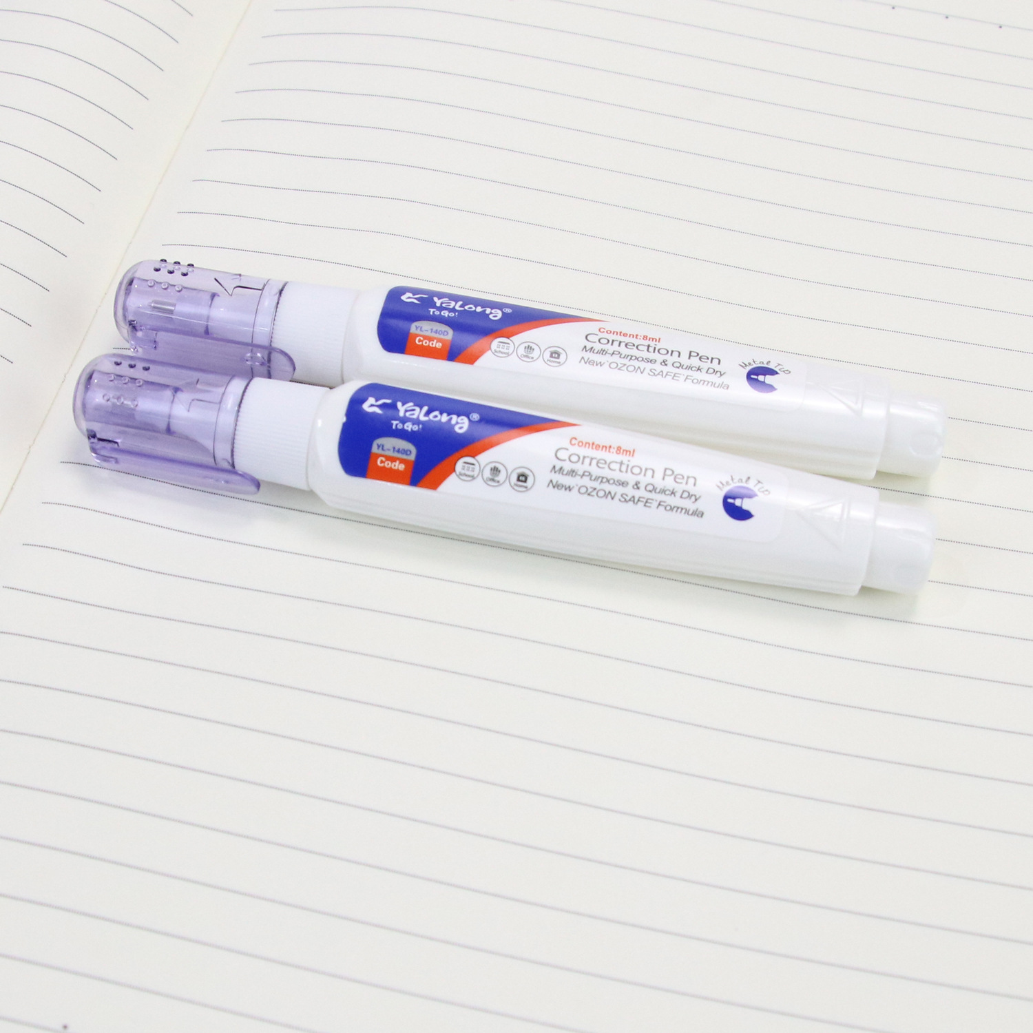 Yalong Cross-border Student wholesale Quick-drying smooth metal pen tip Correction pen High coverage white correction fluid pic 6