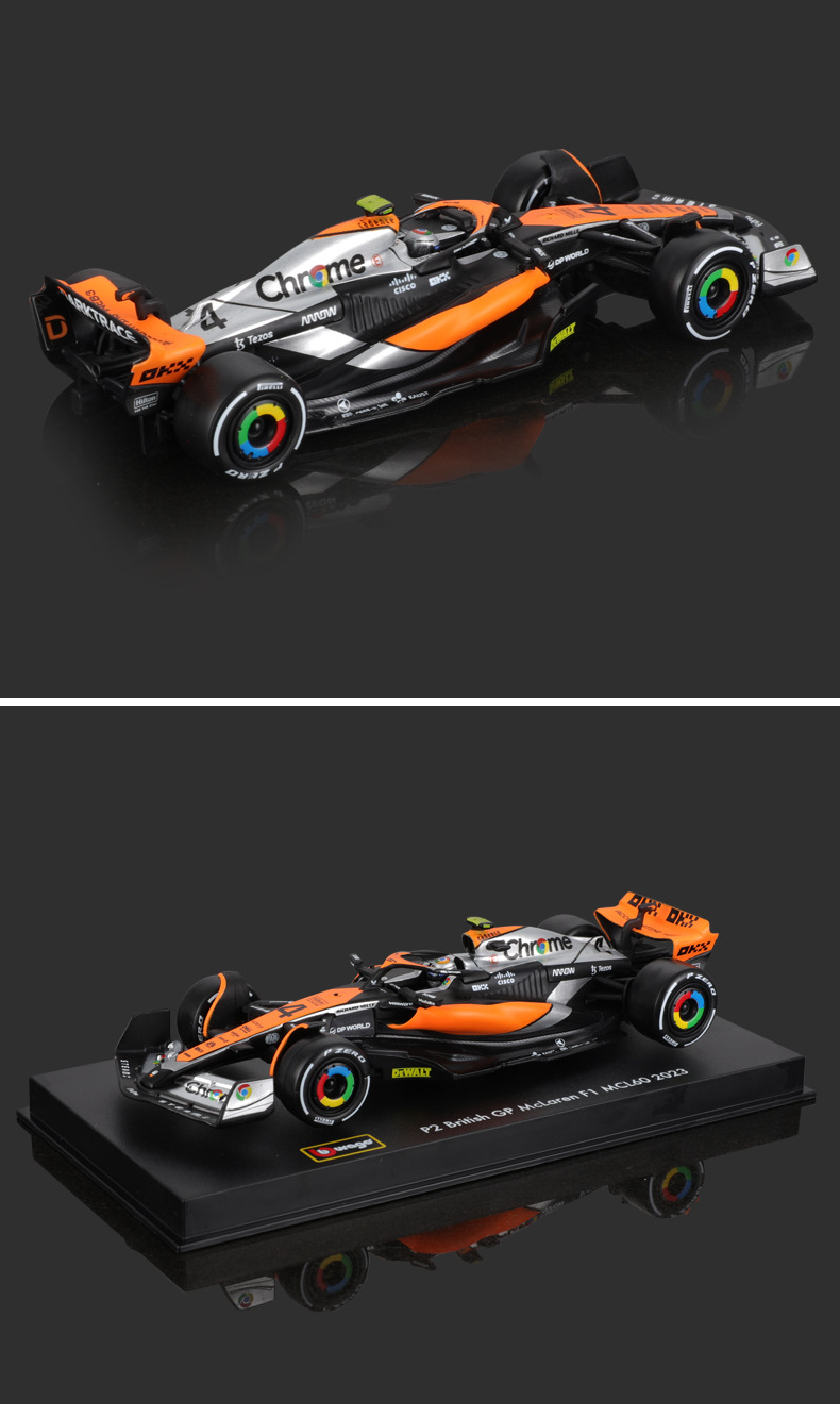 Bburago 1:43F1 racing car MCL60 McLaren 2023 simulation alloy car model toy car pic 12