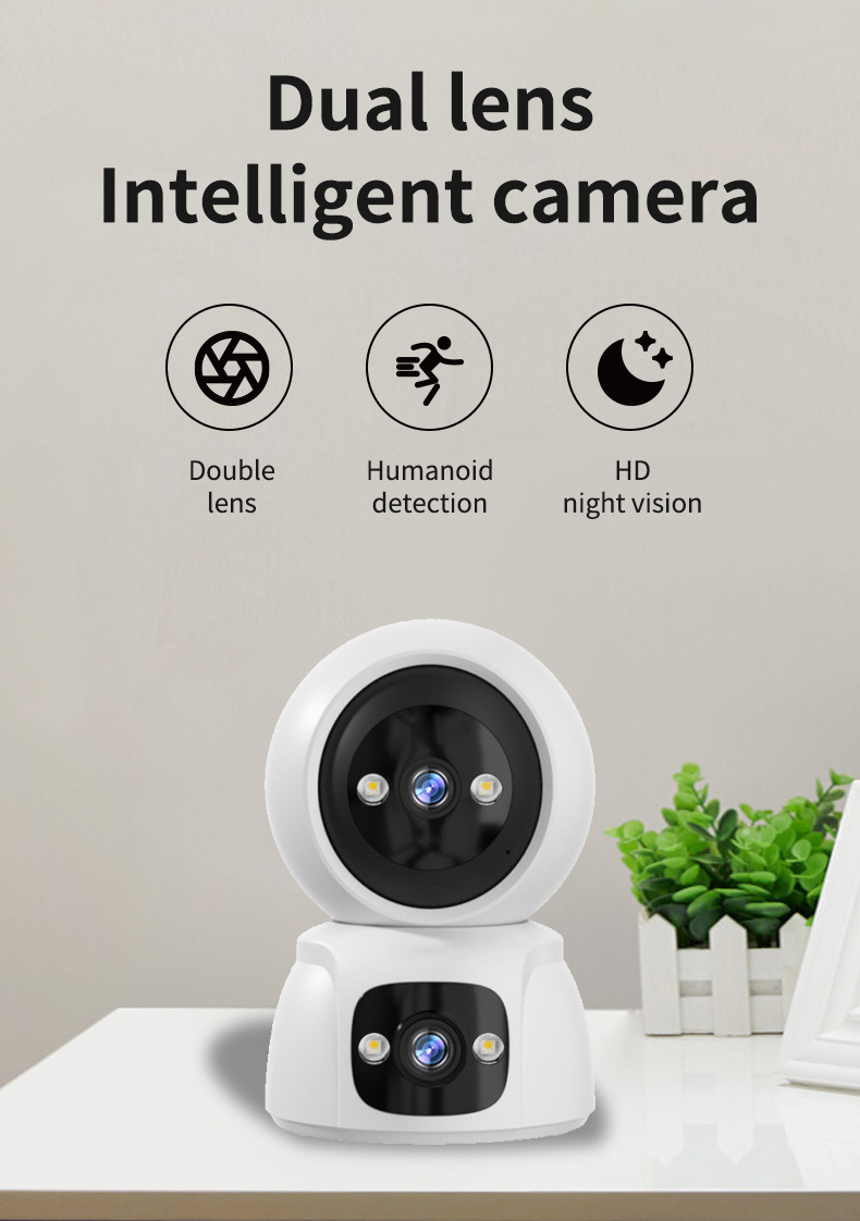 跨境双镜头监控摄像头全景夜视高清家用无线WiFi摄像机联动摇头机详情25