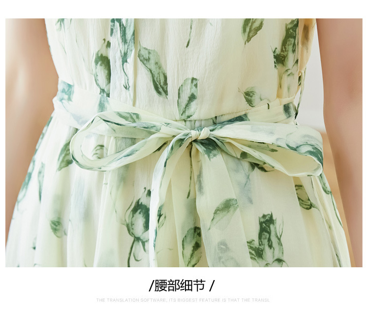 夏季短袖连衣裙女2025新款夏季爆款女装气质碎花裙雪纺中长款裙子详情42