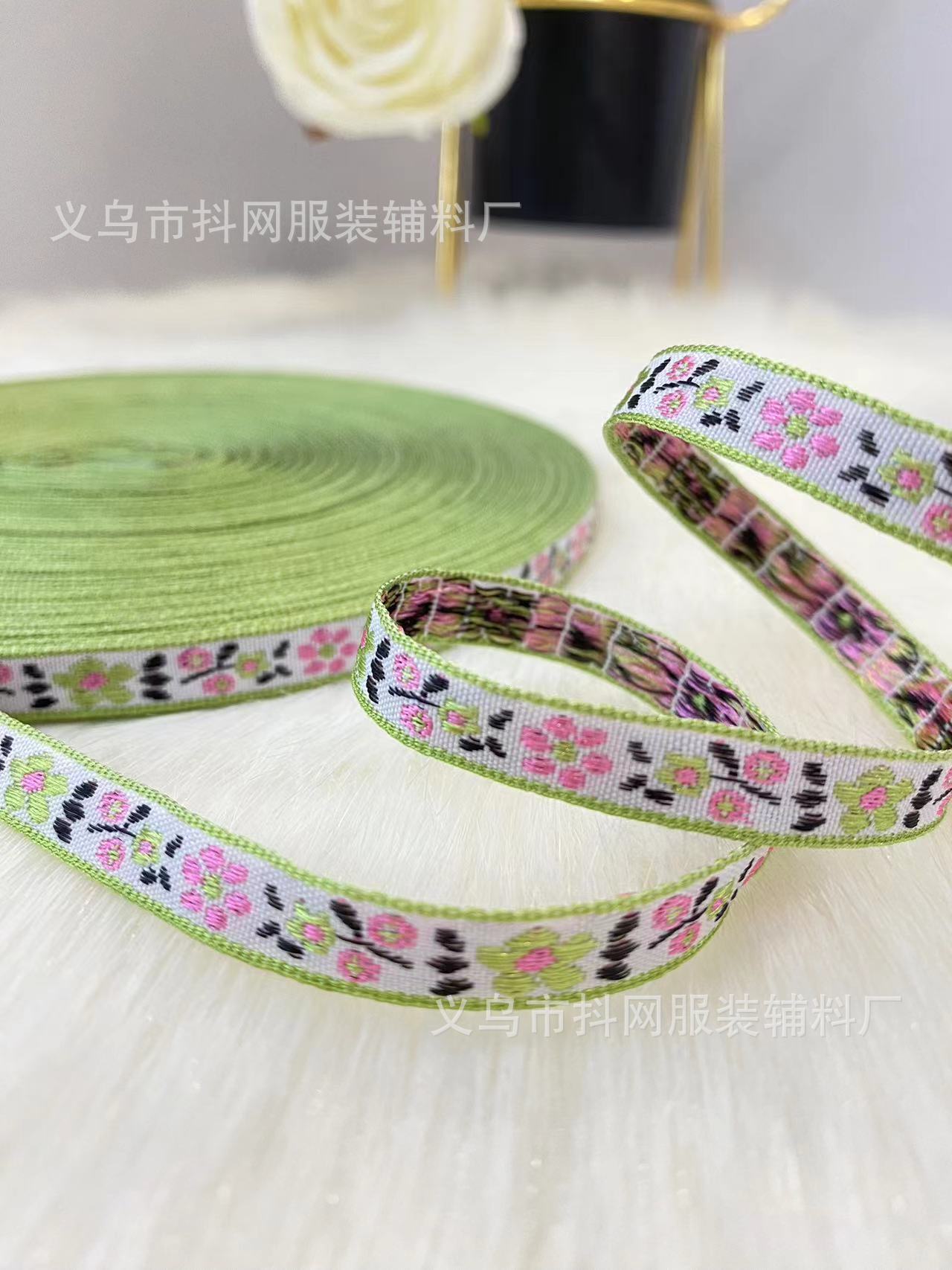 0.8cm提花刺绣手工DIY蝴蝶结织带汉服演出服装辅料礼盒包装带详情8