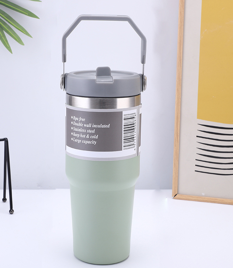 跨境简约大容量双层冰霸杯便携提手耐高温吸管杯汽车杯水杯保温杯详情17