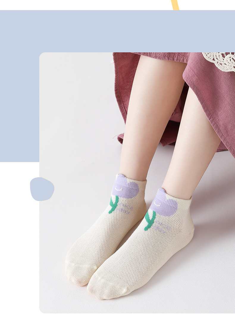 女童袜子春夏棉质儿童公主宝宝夏天透气网眼袜小女孩夏季薄款短袜详情9