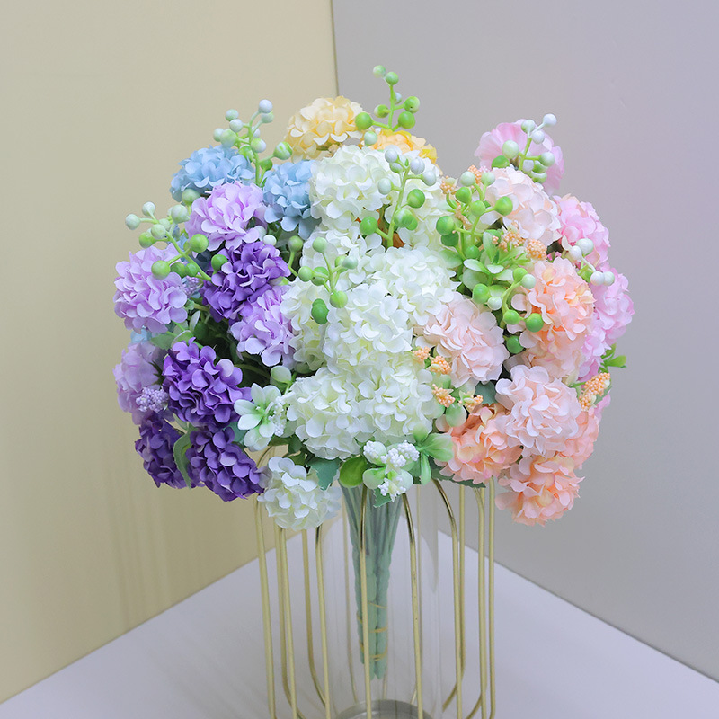 家居装饰花束仿真花成品批发婚庆用假花浆果人造绿植绣球塑料花绿意装点详情13