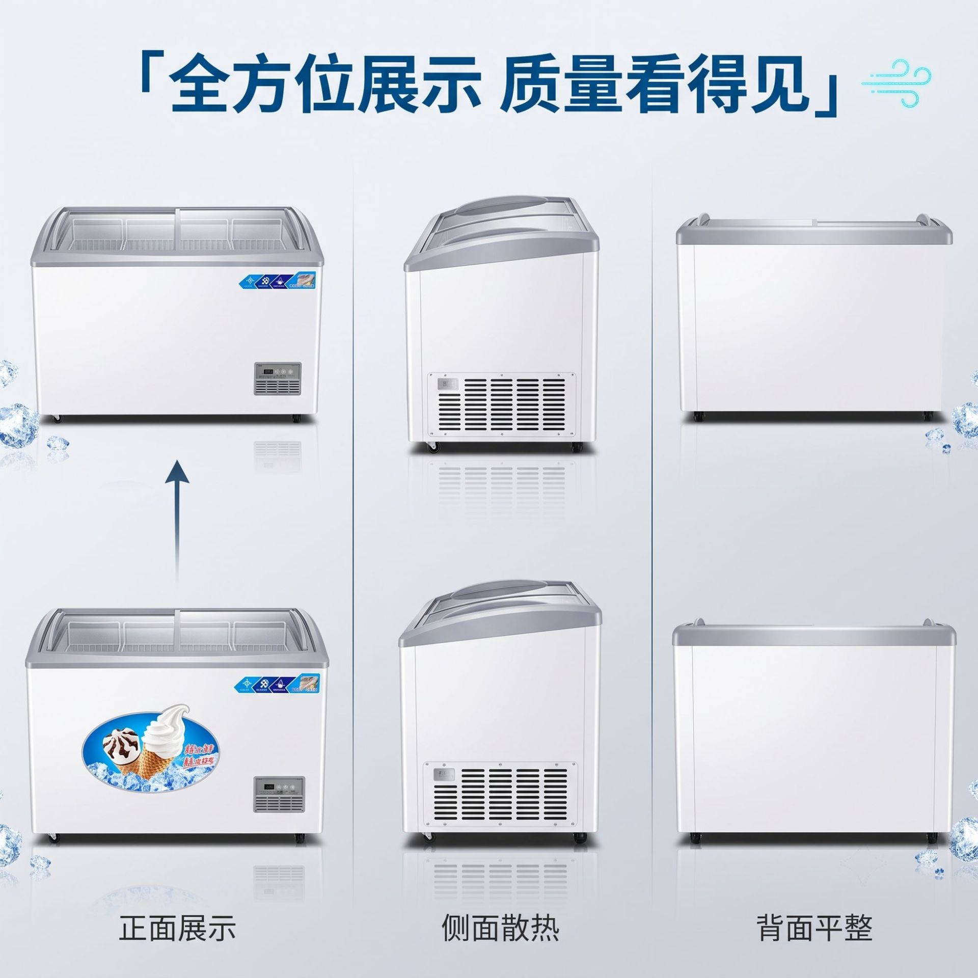 商用雪糕柜弧形玻璃展示柜便利店超市冰淇淋卧式低温冷冻保鲜冷柜详情7