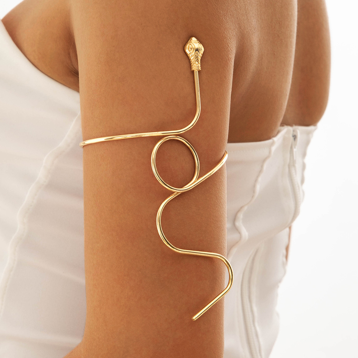 亚马逊跨境个性冷淡风海星手臂镯线条计感蝴蝶环形开口臂镯女详情62