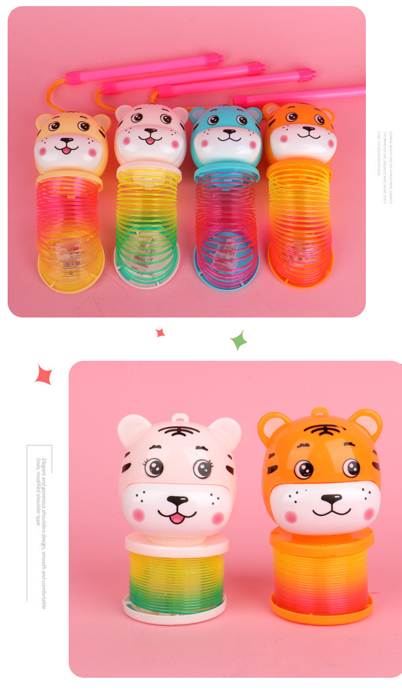 Tiger Year hand-held lantern Rainbow Ring 2022 Cartoon Tiger Glowing Elastic Rainbow Ring Spring Ring Toy wholesale pic 8