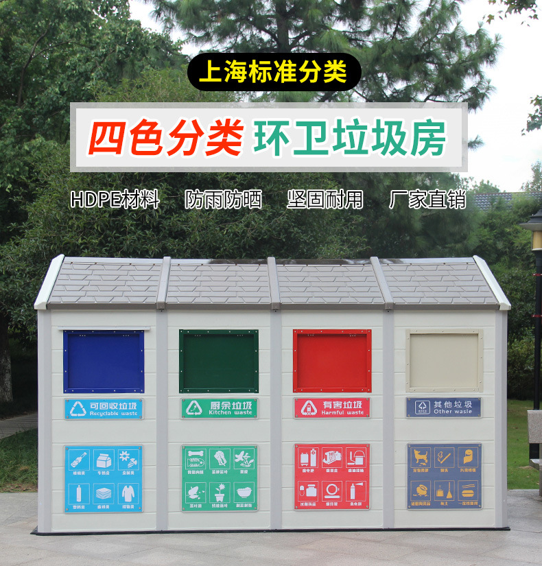 户外垃圾分类亭智能垃圾房收集站小区街道环卫可回收房学校储物房详情3