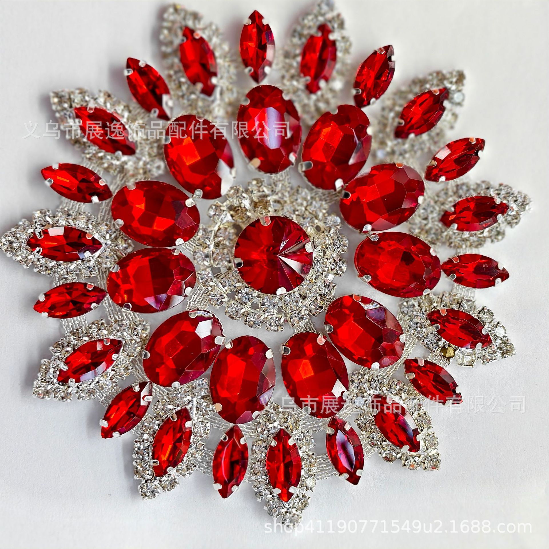 Wholesale of colorful gold and silver background crystal round large diamond flower diamond jewelry DIY luggage, glass water diamond jewelry accessories pic 6