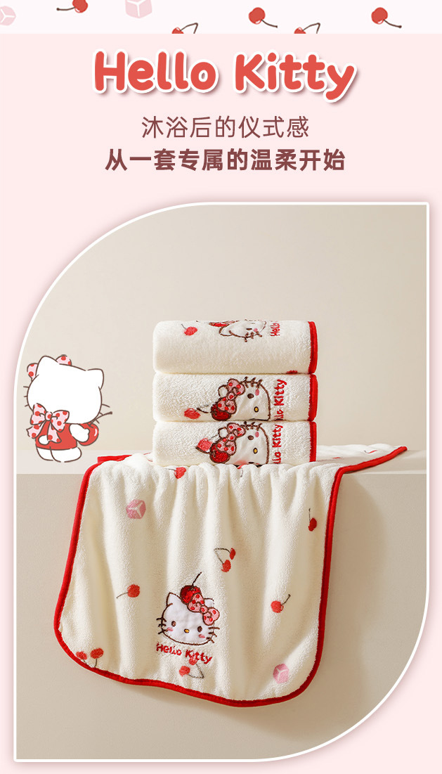 三丽鸥正版珊瑚绒干发帽女柔软亲肤吸水速干洗头巾包头巾家用可爱详情3