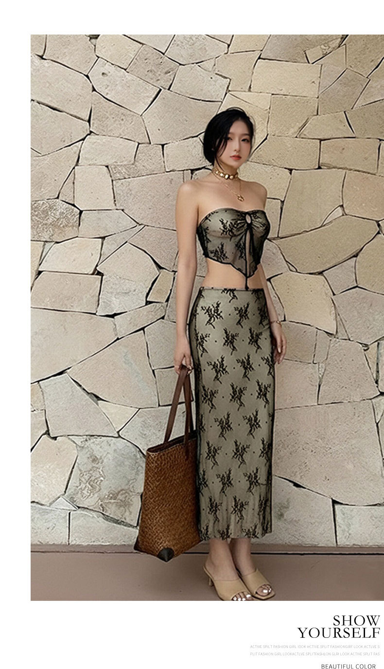 2026 New Goddess Sexy Swimsuit, slimming and charming for women, Island vacation photo Sexy lace strapless three-piece swimsuit 125218 pic 13