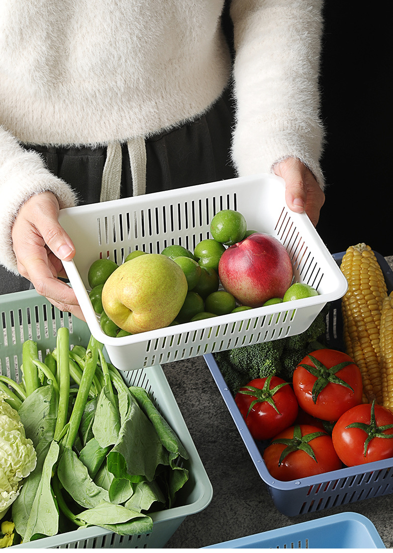 Cesta de asfalto de plástico cesta de asfalto multifuncional de frutas y verduras simplemente engrosada pantalla de frutas cesta de almacenamiento de asfalto 4 piezas al por mayor pic 9