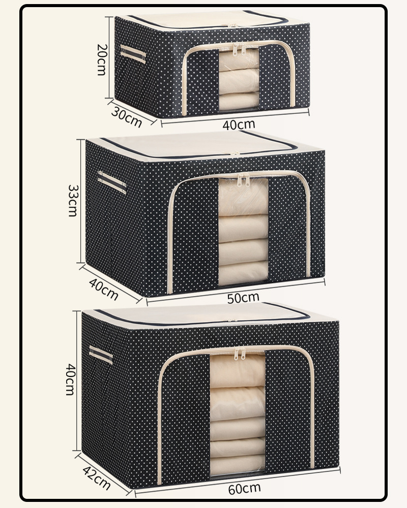 加厚牛津布衣服收纳箱布艺衣物整理盒折叠衣柜大号透明筐袋家用详情11